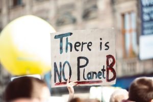 A sign reads There is No Planet B. Climate Anxiety is a real thing. Seek climate anxiety treatment in Pasadena, at California Integrative Therapy.